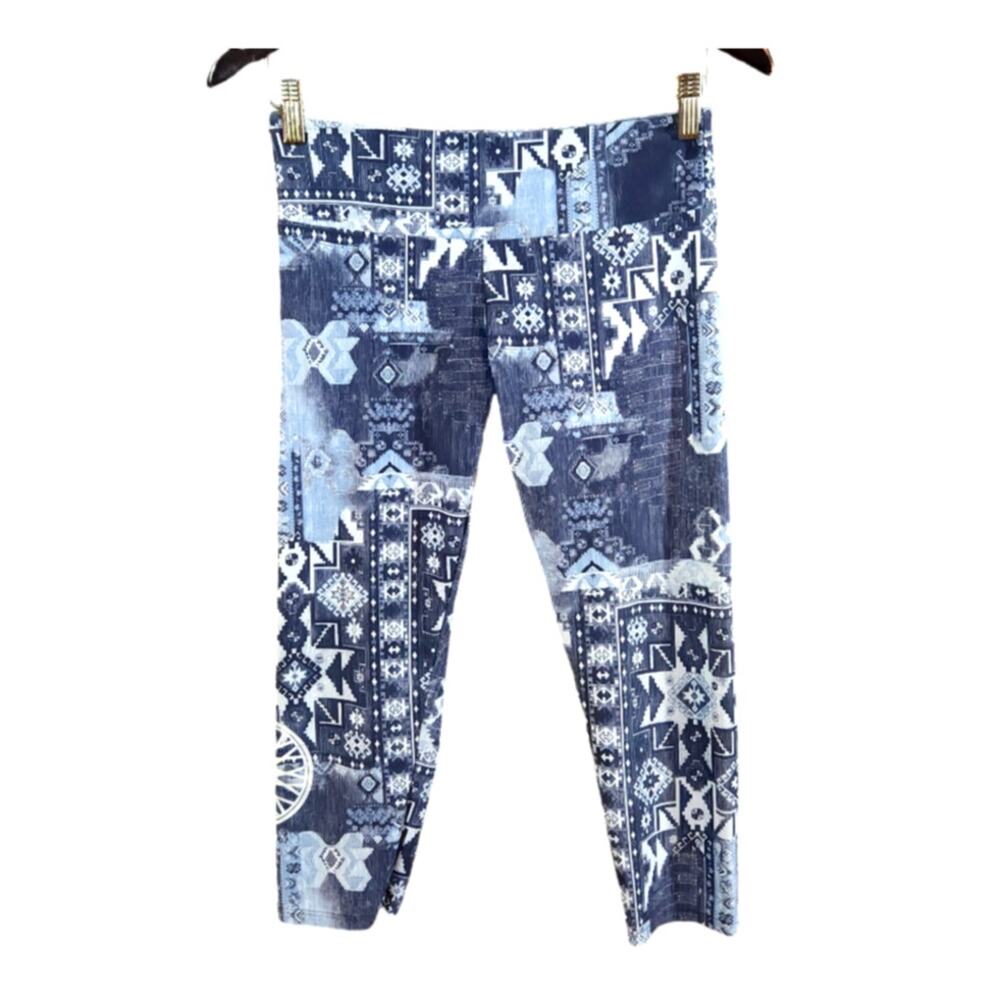 Soulcycle Tribal Print Cropped Leggings Spin Yoga Workout Athleisure Women's XS